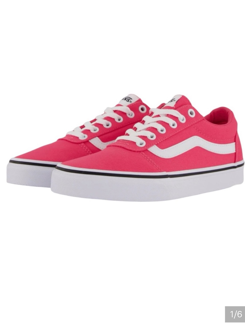 Vans Honeysuckle Pink Canvas Low-Top Sneakers with White Stripe